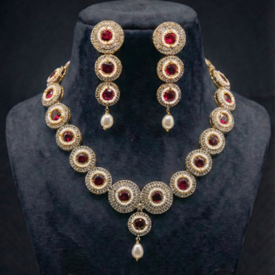 The Rajwada Crimson Halo Set